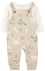 Carter's Set 2 piese Bluzita si salopeta Khaki Bird Print foto