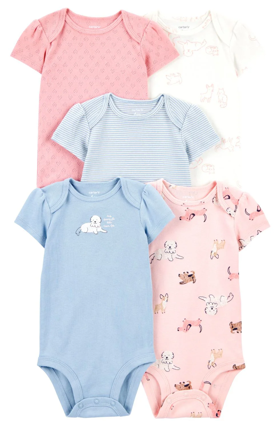 image for Carter's Set 5 piese body Blue Pink Pups foto