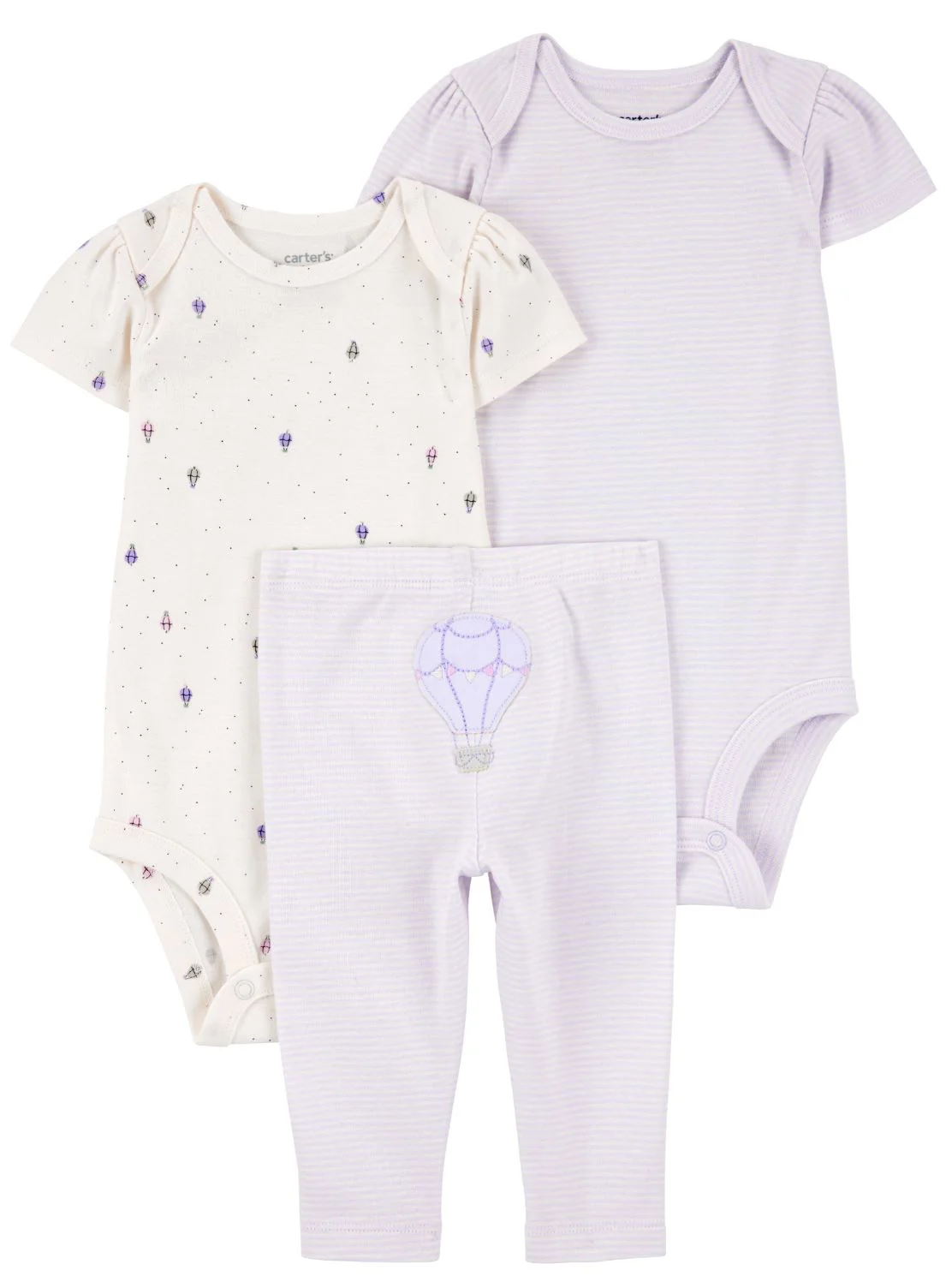 Carter's Set 3 piese Purple Matchback - Pantaloni si 2 body foto