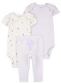 Carter's Set 3 piese Purple Matchback - Pantaloni si 2 body foto
