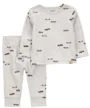Carter's Set 2 piese Gray Car Print - bluza si pantaloni foto