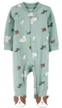 Carter's Pijama Green Dog Print Foot Art foto