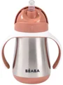 Cana din inox cu pai Beaba Terracotta, 250 ml foto