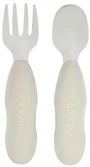 Set lingurita si furculita din inox Beaba Velvet Grey foto