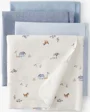 Carter's Набор 4 пеленки Blue Stripe Farm Print foto