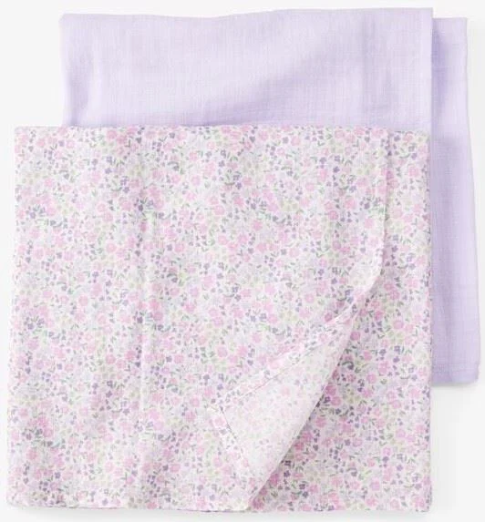 image for Carter's Набор из 2 одеяльцев Lav Ditsy Floral Swaddle foto