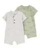 Carter's Set 2 piese Salopete Gray Solid-Green Gator