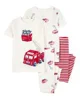 Carter's Set 2 pijamale White-Red Firetruck