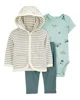 Carter's Комплект 3 в 1 Blue Stripe - кардиган, боди и штаны
