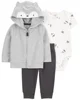 Carter's Комплект 3 в 1 Gray Animal - кофта, боди и штаны