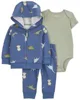 Carter's Комплект 3 в 1 Blue Dino - кофта, боди и штаны