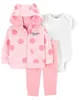 Carter's Комплект 3 в 1 Pink Dot - кофта, боди и штаны