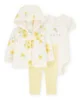 Carter's Комплект 3 в 1 Yellow Floral - кардиган, боди и штаны