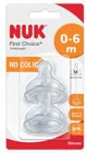 Соска из силикона NUK First Choice, поток для молока (0–6 мес.), 2 шт.