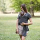 Sistem de purtare wrap elastic pentru bebelusi Premaman Lia Gri