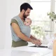Sistem de purtare wrap elastic pentru bebelusi Premaman Lia Kaki