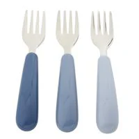 Set furculite din inox Premaman Yummix Albastru, 3 buc.