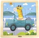 Puzzle din lemn Viga Toys Automobilul, 9 el.