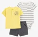 Carter's Set 3 piese Body, tricou si pantaloni scurti Yellow Henley foto