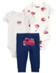 Carter's Set 3 piese Navy-Gray Firetruck - Pantaloni si 2 body foto