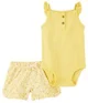 Carter's Set 2 piese Body si pantaloni scurti Yellow Floral Short foto
