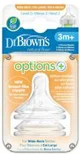 Tetine din silicon cu gat larg Dr. Brown's Options+ (3+ luni), 2 buc.