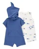 Carter's Комплект 2 в 1 комбинезоны Blue Hood-Ivory Shark foto