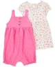 Carter's Set 2 piese Salopeta si rochita Solid Pink-Ditsy Floral foto
