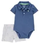 Carter's Set 2 piese Body si pantaloni scurti Blue Polo Mini Lime foto