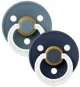 Set 2 suzete rotunde din latex fosforescente BIBS Colour Glow Petrol/Deep Space (0-6 luni) foto