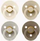 Set 4 suzete rotunde din latex BIBS Colour Ivory/Sand/Vanilla/Dark Oak (0-6 luni) foto