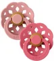 Set 2 suzete rotunde din latex BIBS Boheme Dusty Pink/Coral (6-18 luni) foto