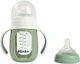 Biberon de invatare 2 in 1 din sticla Beaba Sage Green, 210 ml foto