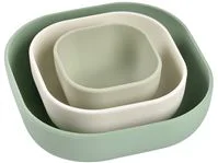 Set boluri din silicon Beaba Sage Green, 3 buc.