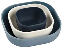 Set boluri din silicon Beaba Night Blue, 3 buc.