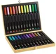 Set carioci cu varf tip pensula Djeco First Brush Pens Box, 24 culori foto