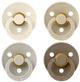 Set 4 suzete rotunde din latex BIBS Ivory/Sand/Vanilla/Dark Oak (6-18 luni) foto