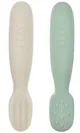 Set linguri silicon Beaba Sage Green/Velvet Grey, 2 buc. foto