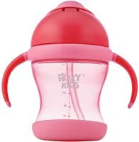 Cana anti-varsare cu pai Roxy Kids Pink, 200 ml