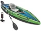 Надувной каяк Intex Explorer K1 с вёслами и насосом, 274x76x33 см, до 100 кг foto