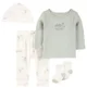 Carter's Set 4 piese Green Turtle - Pantaloni, bluza, caciulita si sosete foto