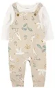Carter's Set 2 piese Bluzita si salopeta Khaki Bird Print foto