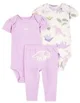 Carter's Set 3 piese Purple Dino - Pantaloni si 2 body foto