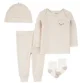 Carter's Set 4 piese - Khaki Stripe Novelty Pantaloni, bluza, caciulita si sosete foto