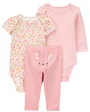 Carter's Set 3 piese Pink Matchback - Pantaloni si 2 body foto
