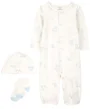 Carter's Set 3 piese Blue Dog - Pijama transformabila, caciulita si sosete foto