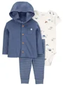 Carter's Комплект 3 в 1 Dark Blue - кардиган, боди и штаны foto