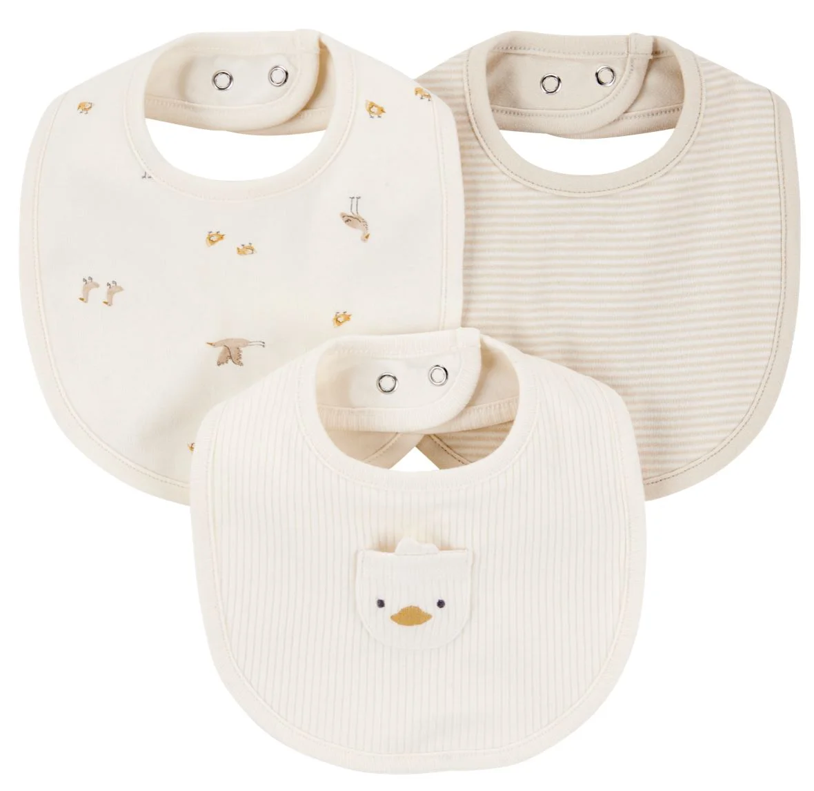 Carter's Set 3 piese bavete White-Gray-Yellow foto