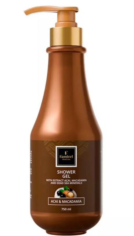 image for Gel de dus Famirel cu acai, macadamia si cu minerale din Marea Moarta, 750 ml foto