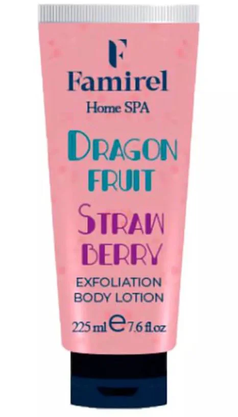 Lotiune-peeling pentru corp Famirel Dragon Fruit & Strawberry, 225 ml foto